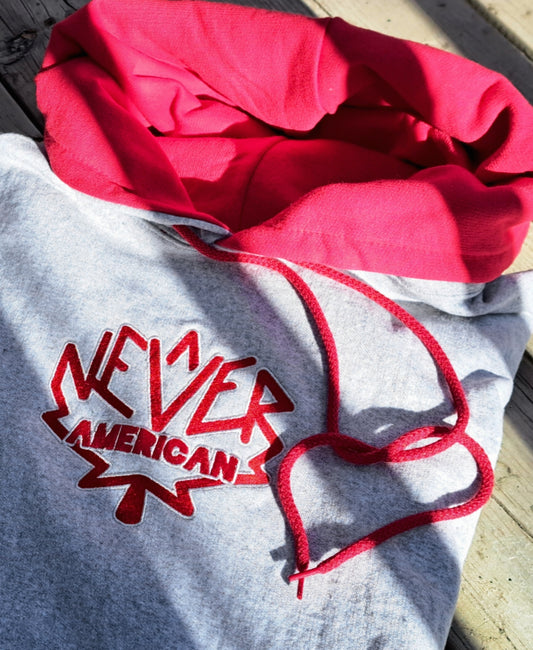 Never American Hoodie - Light Grey